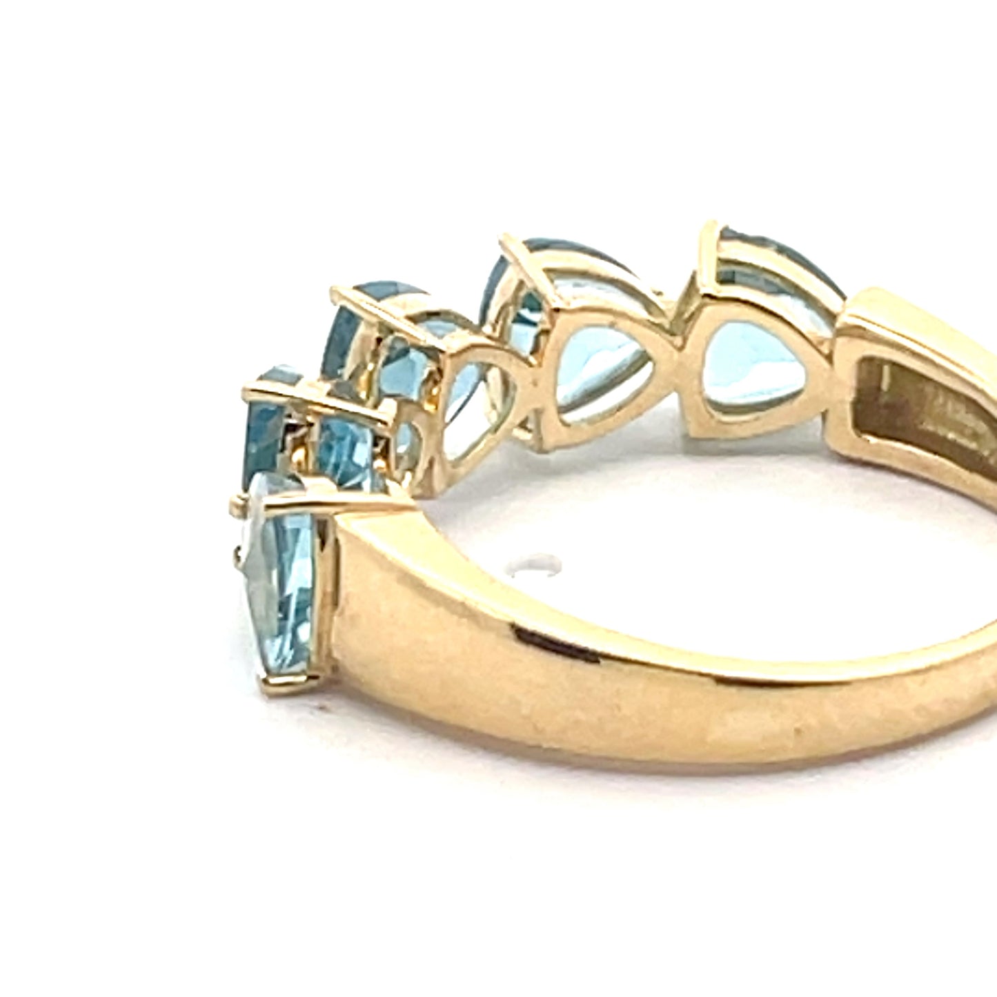 K18YG Heart Blue Topaz Ring Size US 6.5