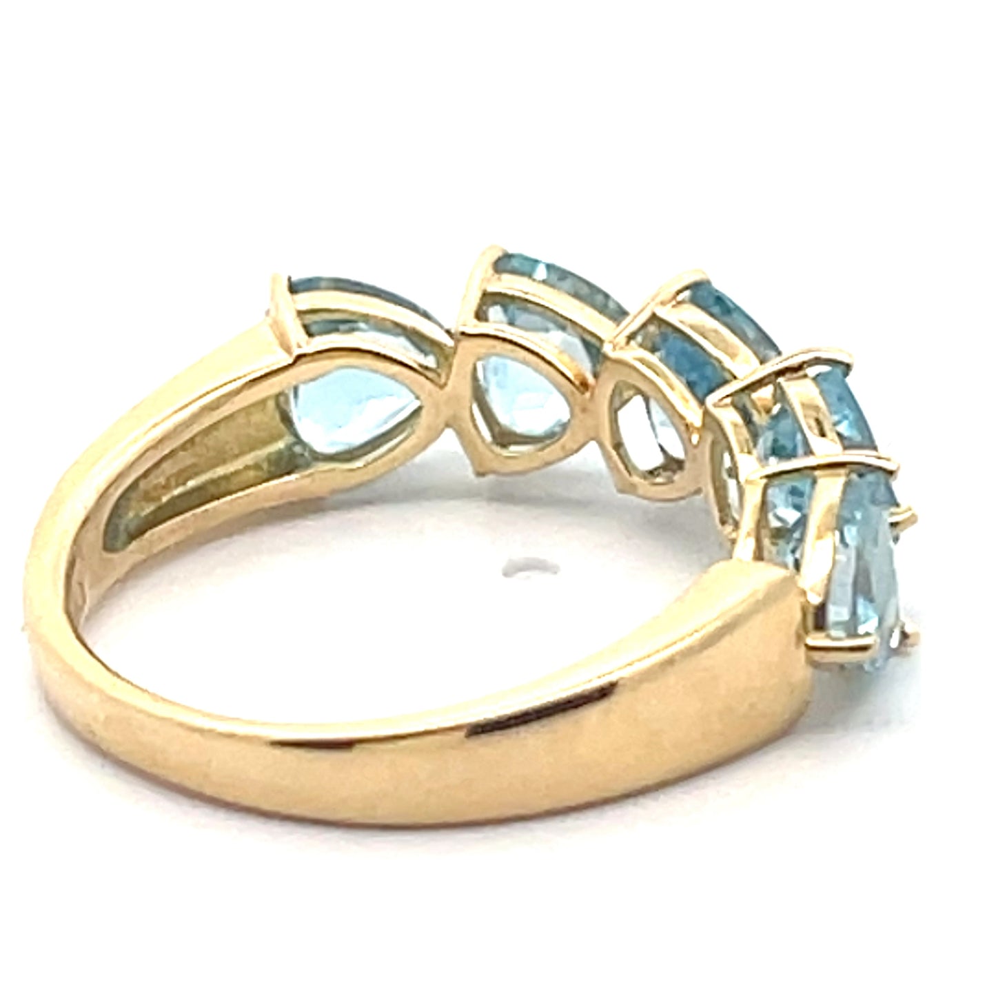 K18YG Heart Blue Topaz Ring Size US 6.5