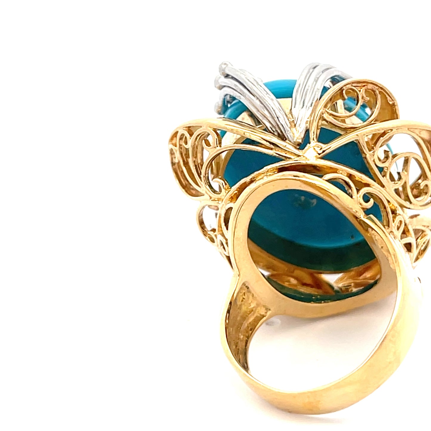 K18YG 21.8g Turquoise Power Ring Size 8