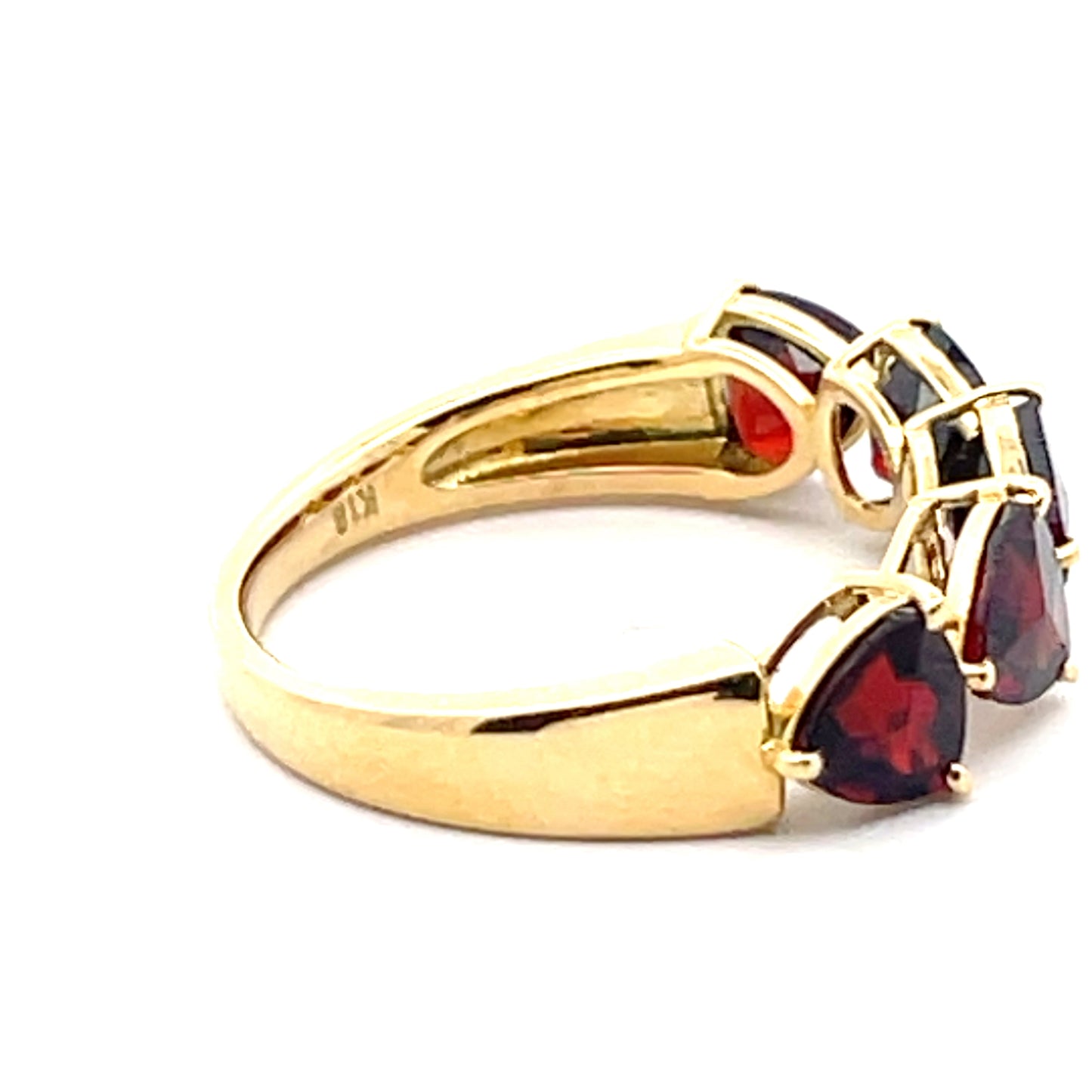 K18YG Garnet Ring Size US 6.5