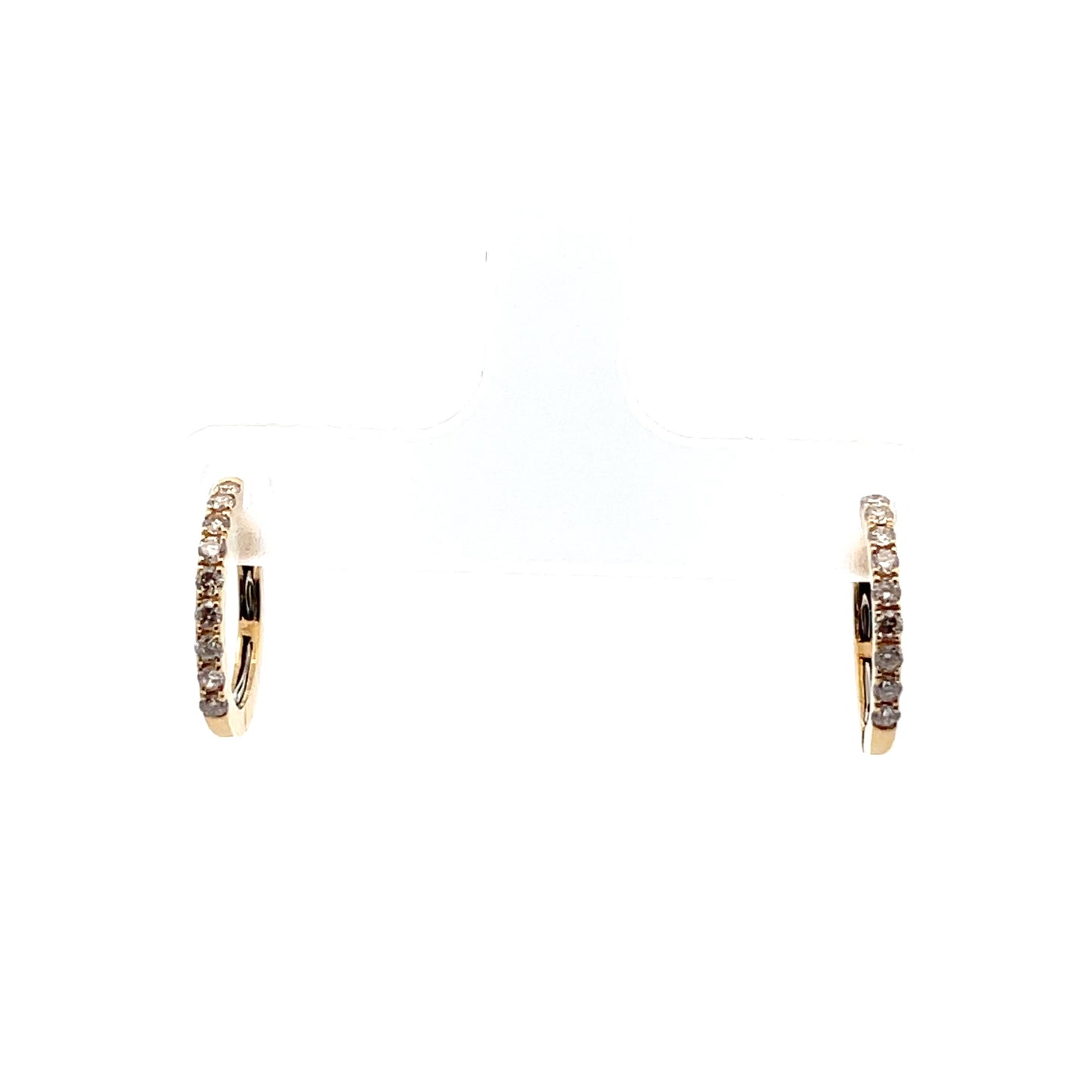 K18YG D0.3ct Diamond Hoop Earrings