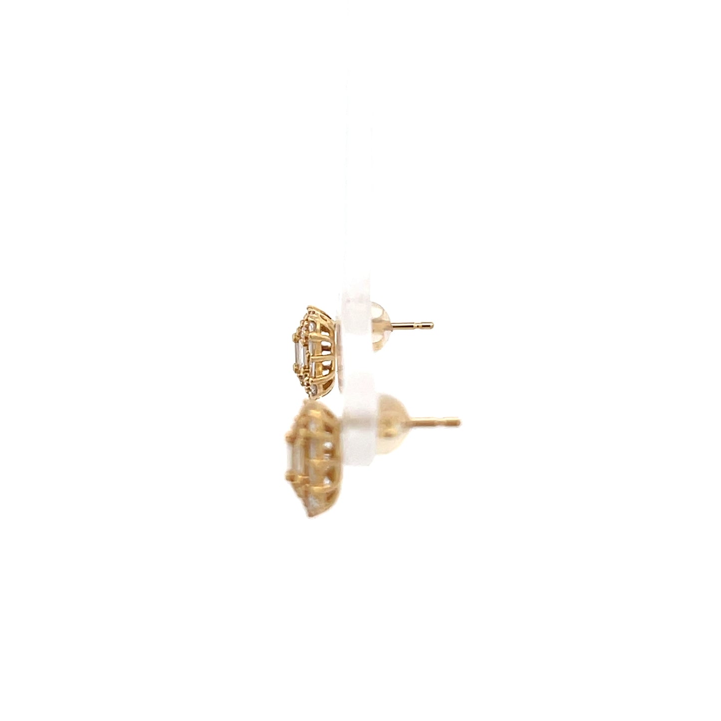 K18YG D0.60ct Baguette Stud Earrings