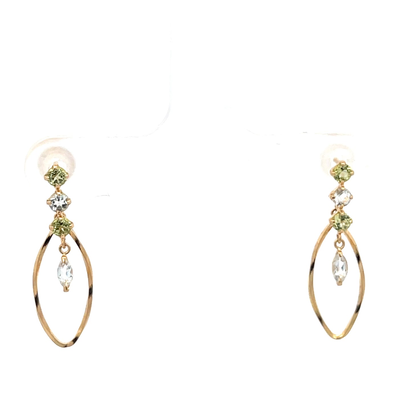 K18YG Citrine & Peridot Dangling Earrings