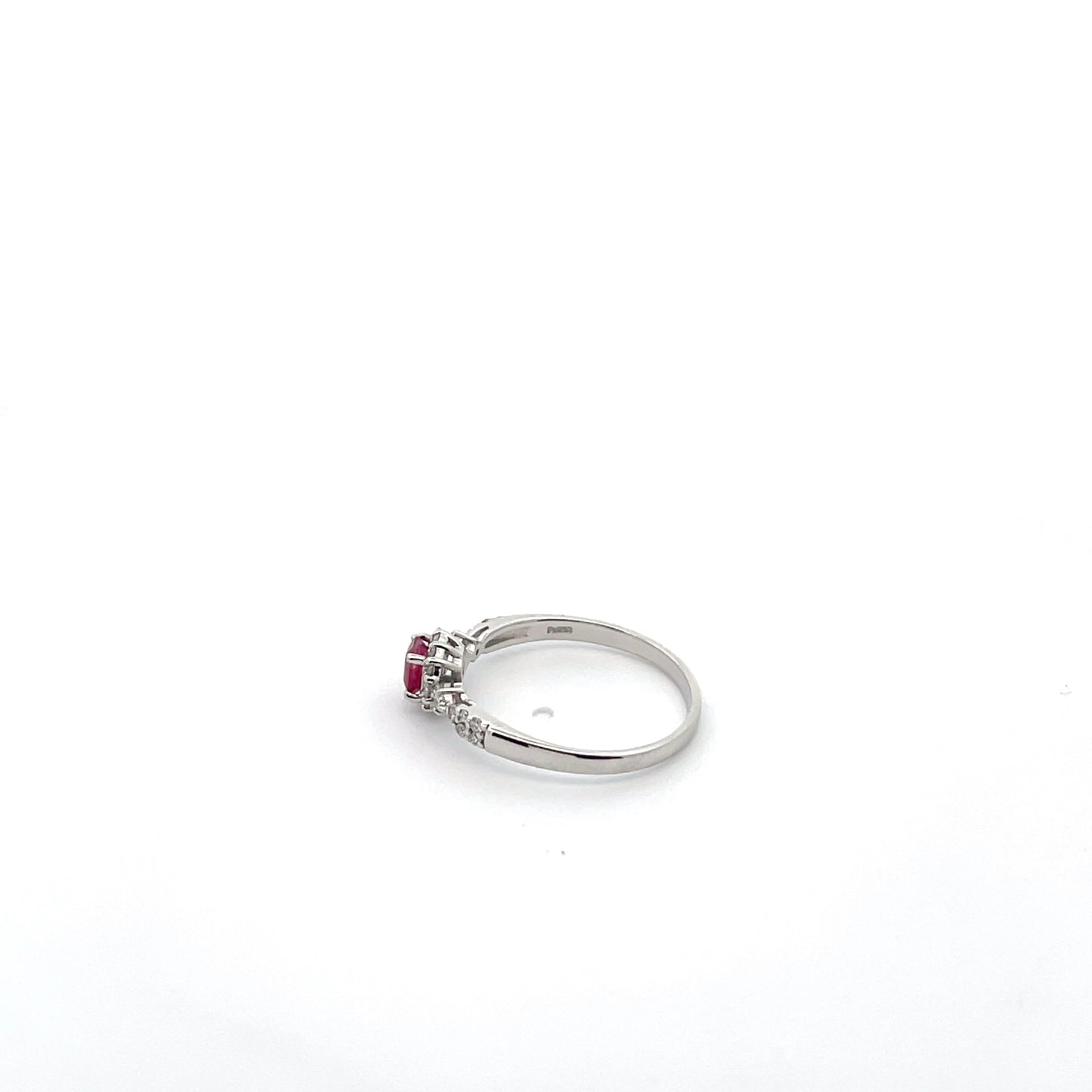 Pt950 2.2g RED BERYL0.18ct D0.5ct 鑑 US 6