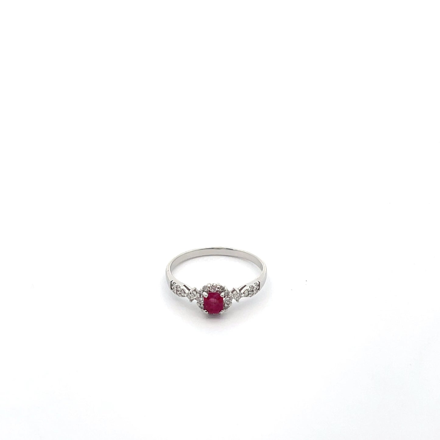 Pt950 2.2g RED BERYL0.18ct D0.5ct 鑑 US 6