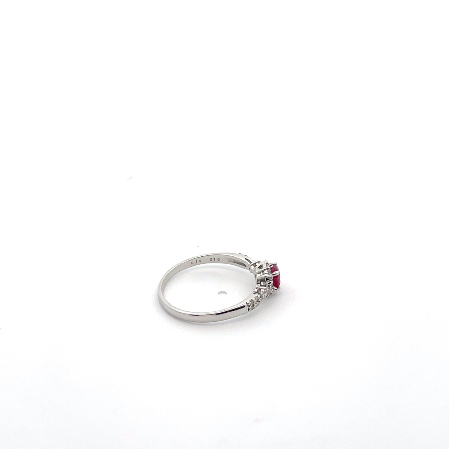 Pt950 2.2g RED BERYL0.18ct D0.5ct 鑑 US 6