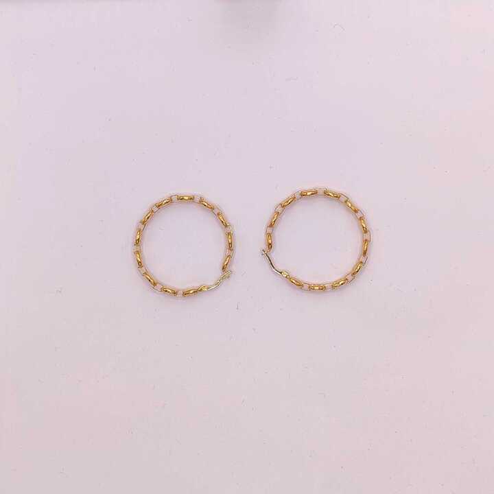 K18YG Hoop Earrings Avg. 8g