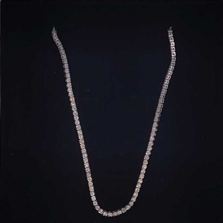 18KWG D2.5cts Diamond Tennis Necklace L42cm (On Hand)